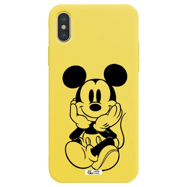 a cartoon of a mouse Apple iPhone XS max Silicone canary yellow Case