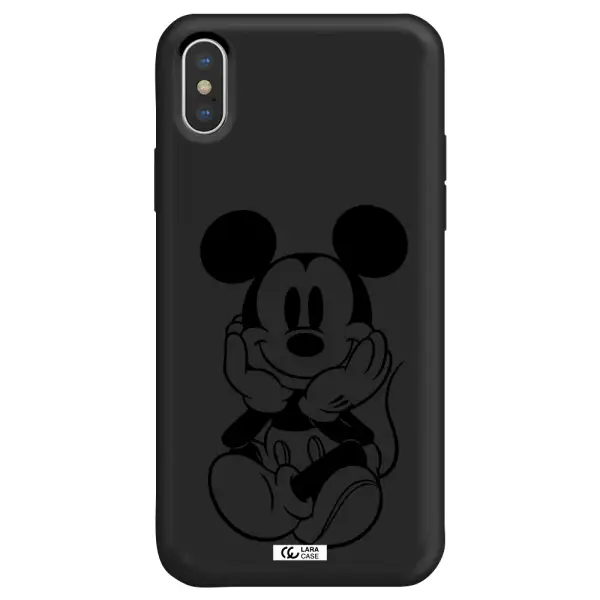 a cartoon of a mouse Apple iPhone XS Silicone black Case