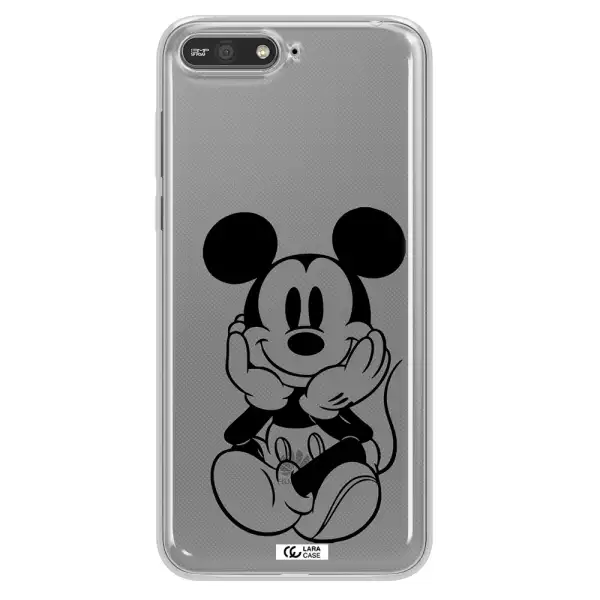 a cartoon of a mouse Huawei Y6 2018 Clear TPU Case