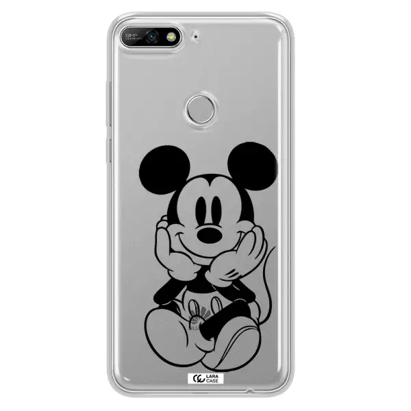 a cartoon of a mouse Huawei Y7 2018 Clear TPU Case