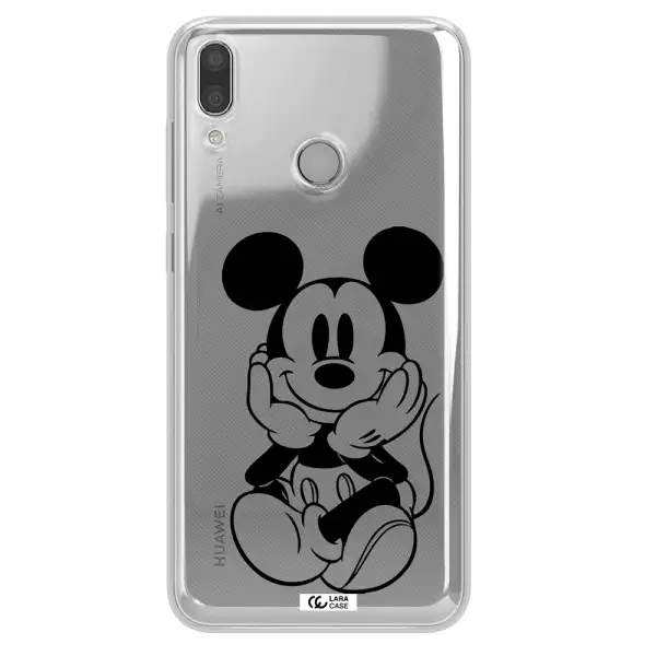 a cartoon of a mouse Huawei Y9 2019 Clear TPU Case