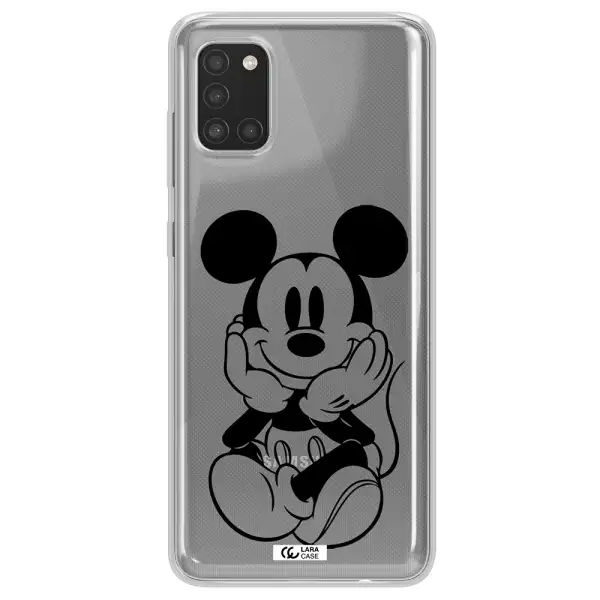 a cartoon of a mouse Samsung A31 Clear TPU Case