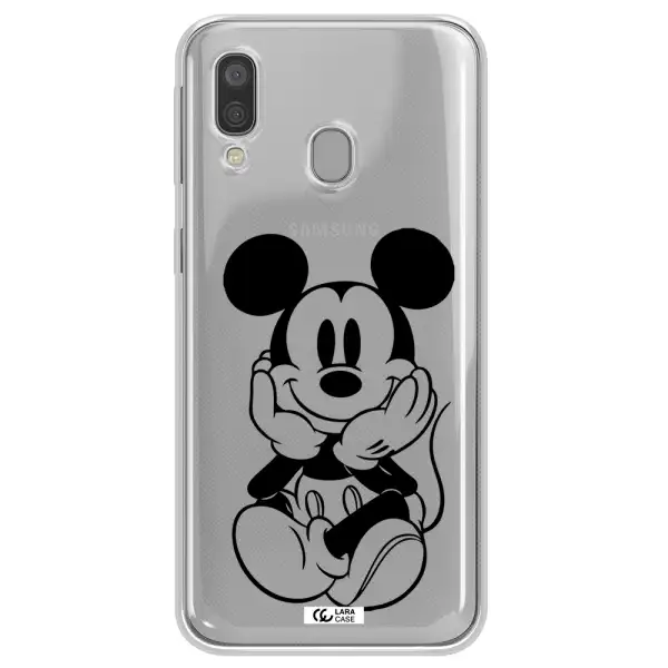 a cartoon of a mouse Samsung A40 Clear TPU Case