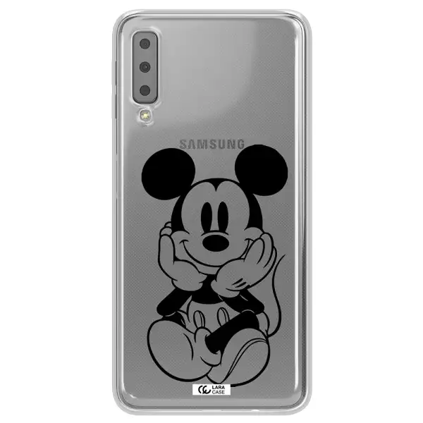 a cartoon of a mouse Samsung A7 2018 Clear TPU Case