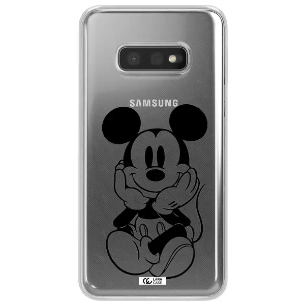 a cartoon of a mouse Samsung S10e Clear TPU Case