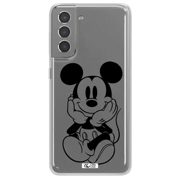 a cartoon of a mouse Samsung S21 Clear TPU Case