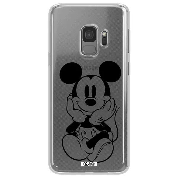 a cartoon of a mouse Samsung S9 Clear TPU Case