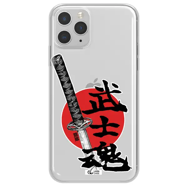a sword with a red circle and hieroglyph Apple iPhone 11 pro max Clear TPU Case