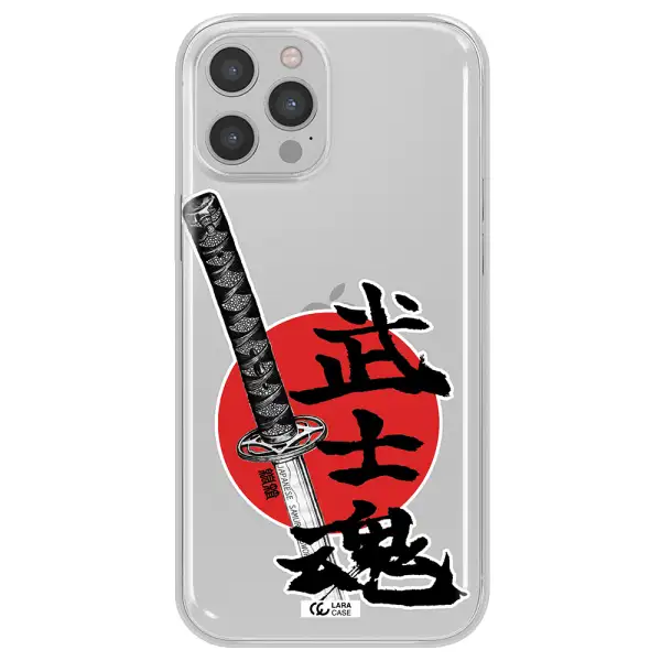 a sword with a red circle and hieroglyph Apple iPhone 12 pro Clear TPU Case