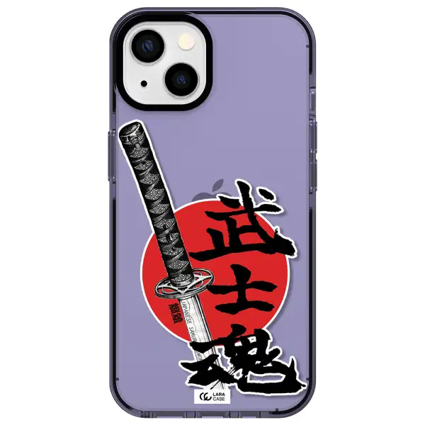 a sword with a red circle and hieroglyph Apple iPhone 13 impact Lilac Case