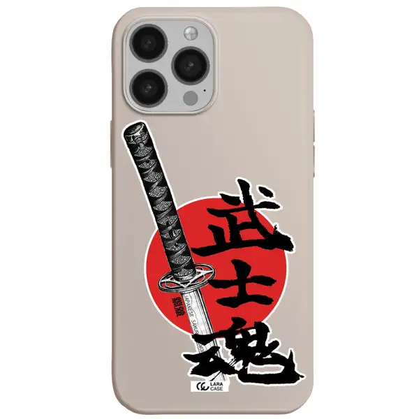 a sword with a red circle and hieroglyph Apple iPhone 13 Pro Silicone Stone Case