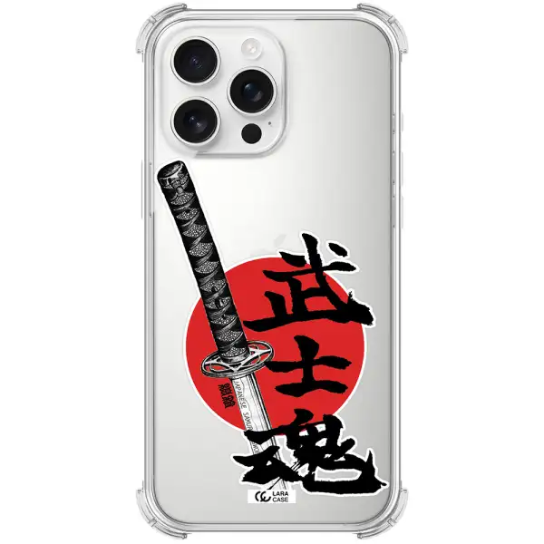 A Sword With A Red Circle And Hieroglyph Apple Iphone 16 Pro Max Clear Pc Case