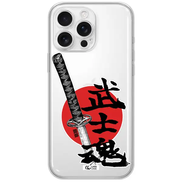 A Sword With A Red Circle And Hieroglyph Apple Iphone 16 Pro Max Clear Tpu Case