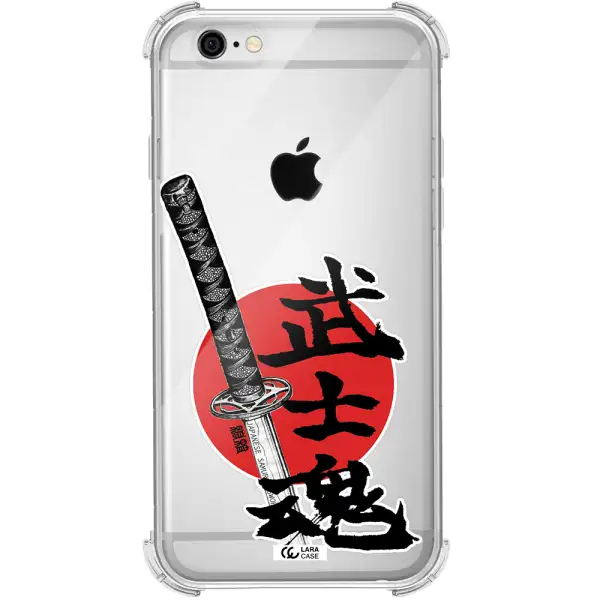 a sword with a red circle and hieroglyph Apple iPhone 6 Clear PC Case