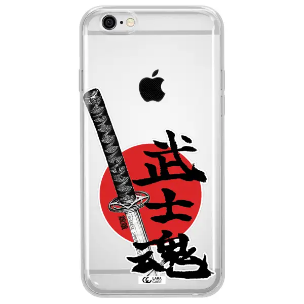 a sword with a red circle and hieroglyph Apple iPhone 6 plus Clear TPU Case