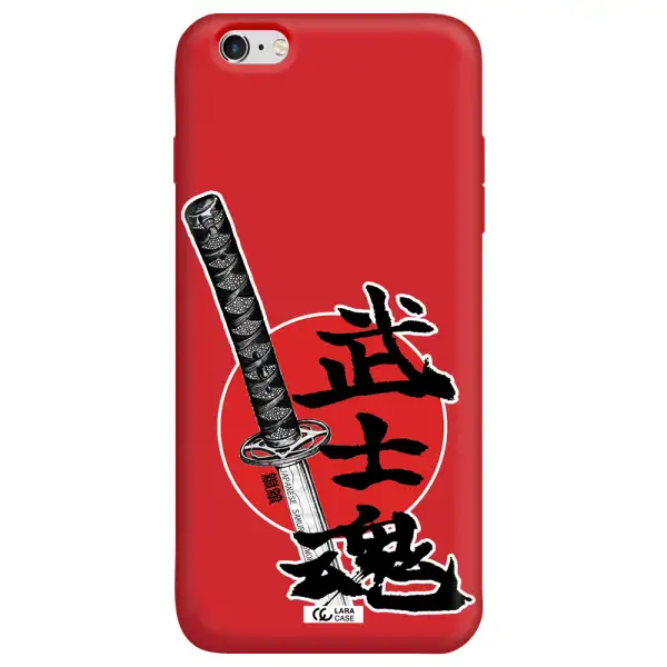 a sword with a red circle and hieroglyph Apple iPhone 6 plus Silicone Imperial Red Case