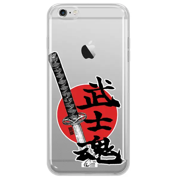 a sword with a red circle and hieroglyph Apple iPhone 6 s plus Clear TPU Case