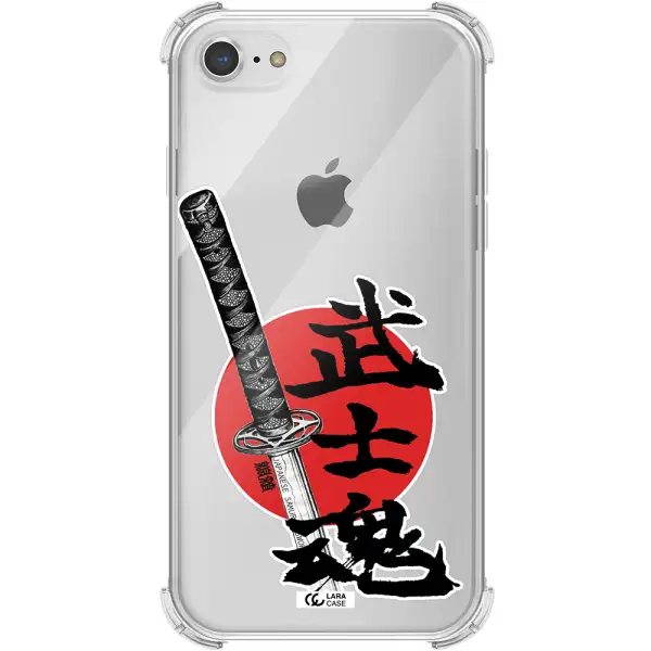 a sword with a red circle and hieroglyph Apple iPhone 7 Clear PC Case