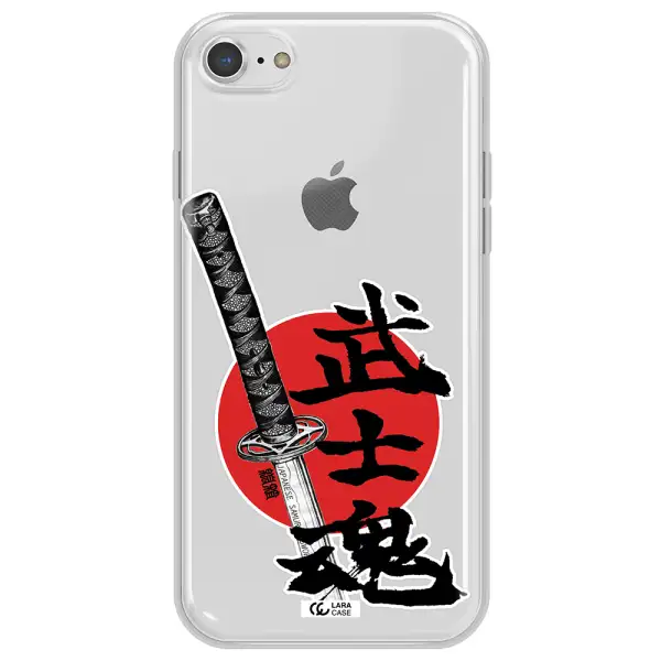 a sword with a red circle and hieroglyph Apple iPhone 7 Clear TPU Case