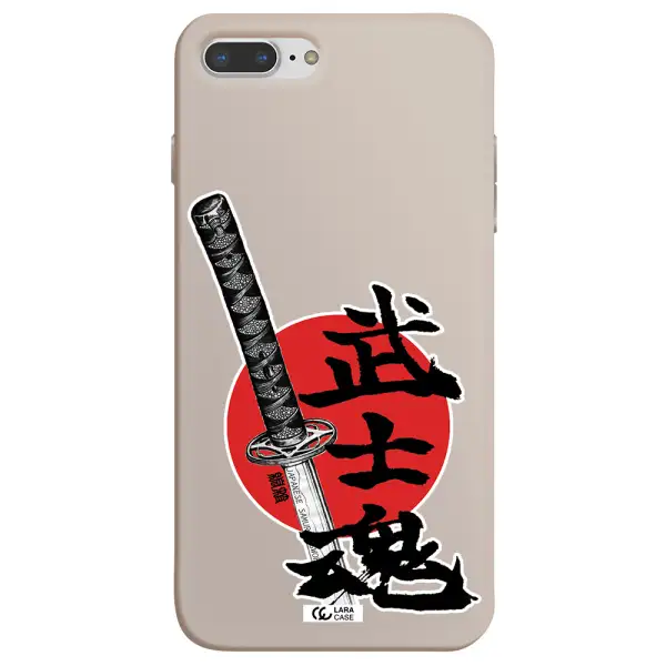 a sword with a red circle and hieroglyph Apple iPhone 8 plus Silicone Stone Case