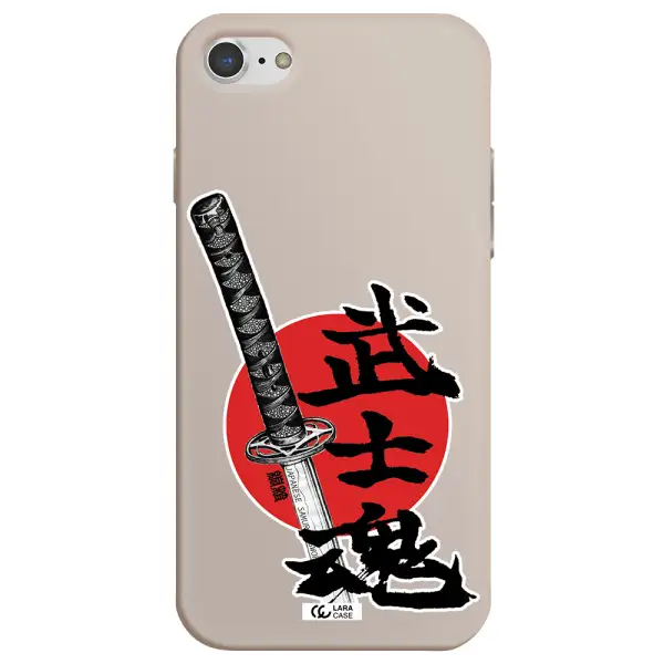 a sword with a red circle and hieroglyph Apple iPhone 8 Silicone Stone Case