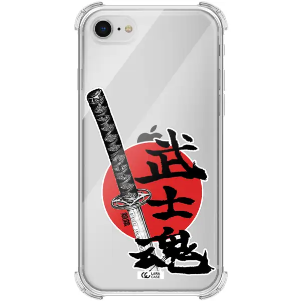 a sword with a red circle and hieroglyph Apple iPhone se 2020 Clear PC Case