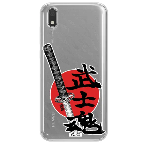 a sword with a red circle and hieroglyph Huawei Honor 8S Clear TPU Case