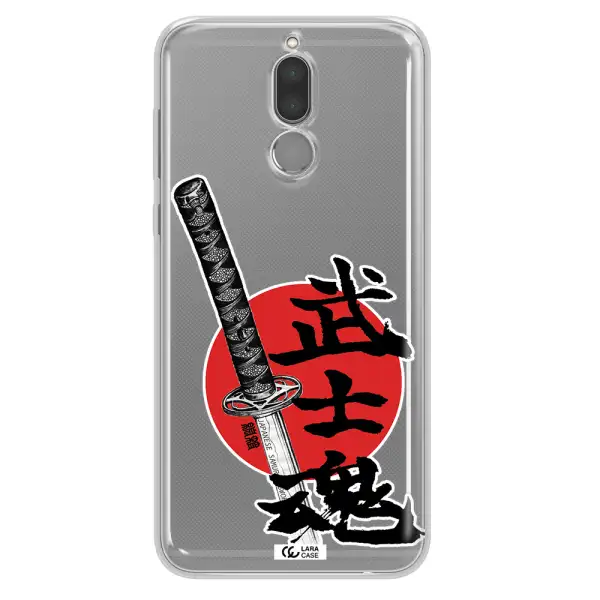 a sword with a red circle and hieroglyph Huawei Mate 10 Lite Clear TPU Case
