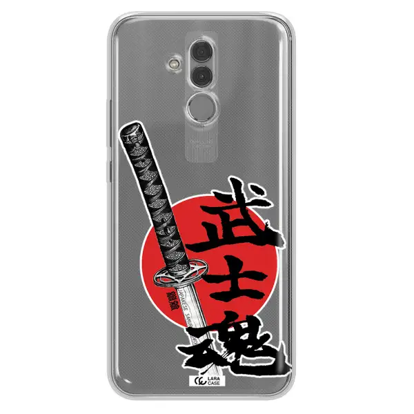 a sword with a red circle and hieroglyph Huawei Mate 20 Lite Clear TPU Case