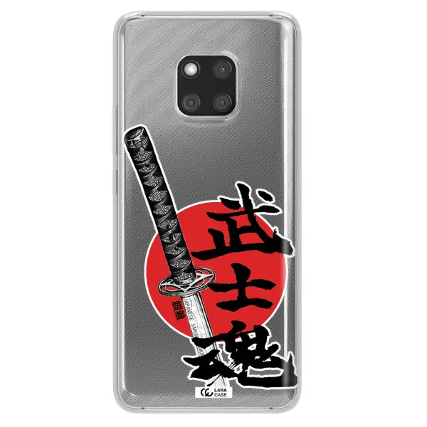 a sword with a red circle and hieroglyph Huawei Mate 20 Pro Clear TPU Case