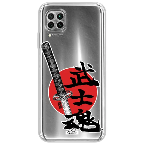 A Sword With A Red Circle And Hieroglyph Huawei Nova 7I Clear Tpu Case