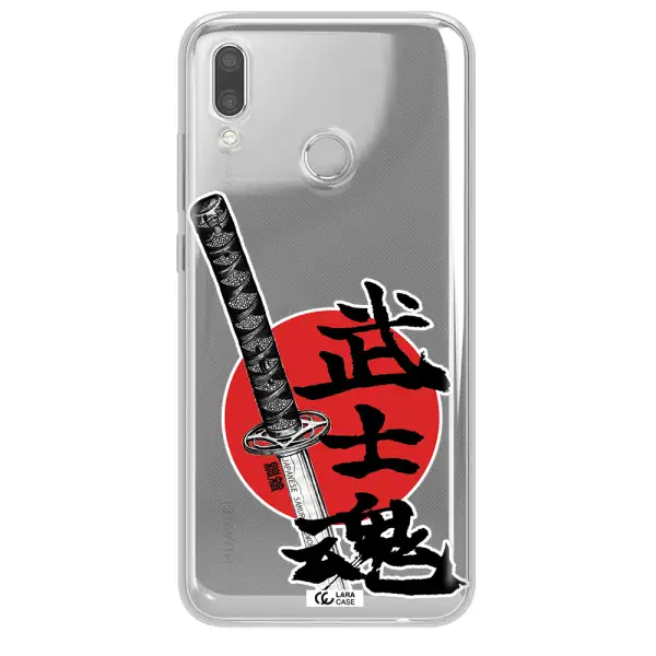 a sword with a red circle and hieroglyph Huawei P Smart 2019 Clear TPU Case
