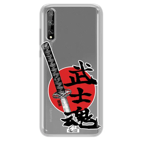 a sword with a red circle and hieroglyph Huawei P Smart S Clear TPU Case