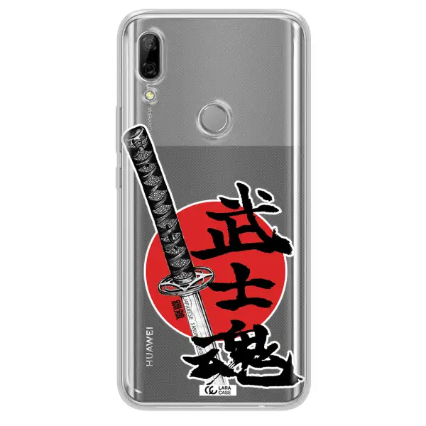 a sword with a red circle and hieroglyph Huawei P Smart Z Clear TPU Case