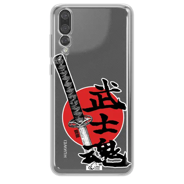 a sword with a red circle and hieroglyph Huawei P20 Pro Clear TPU Case