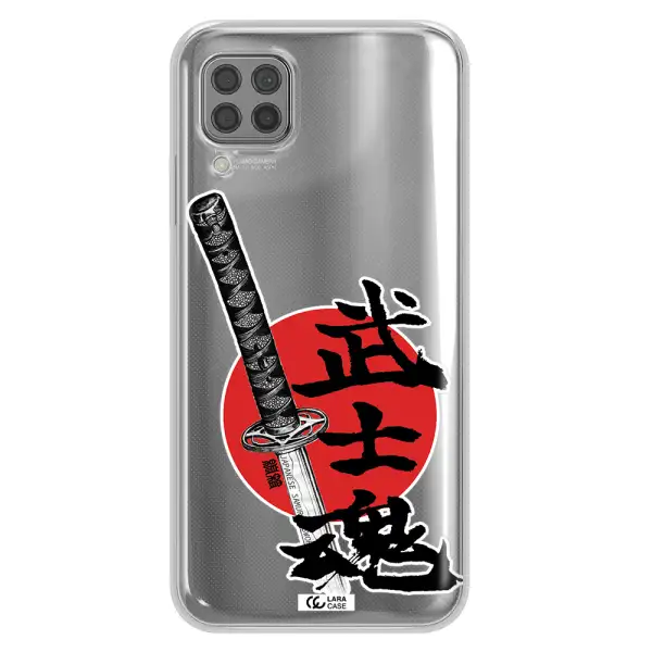 a sword with a red circle and hieroglyph Huawei P40 Lite Clear TPU Case