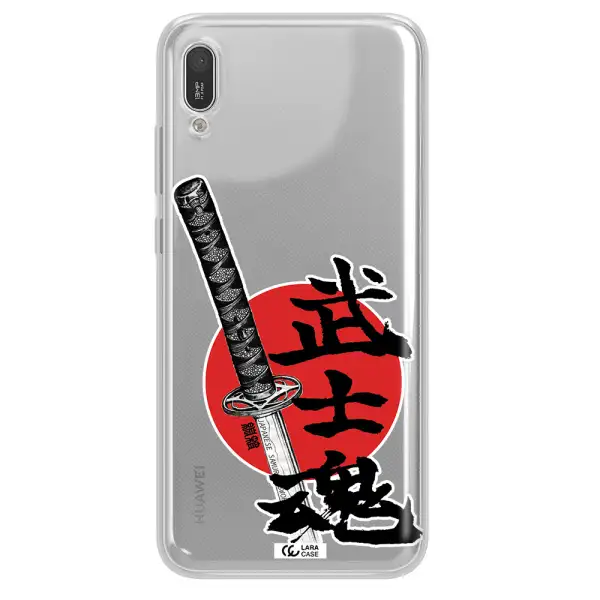 a sword with a red circle and hieroglyph Huawei Y6 Pro 2019 Clear TPU Case