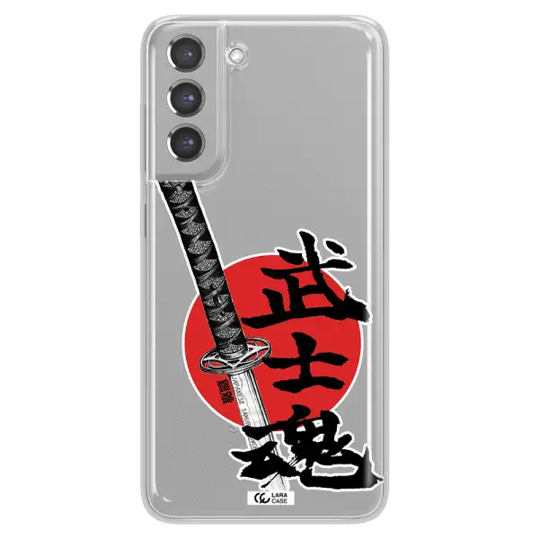 a sword with a red circle and hieroglyph Samsung A21 Fe Clear TPU Case