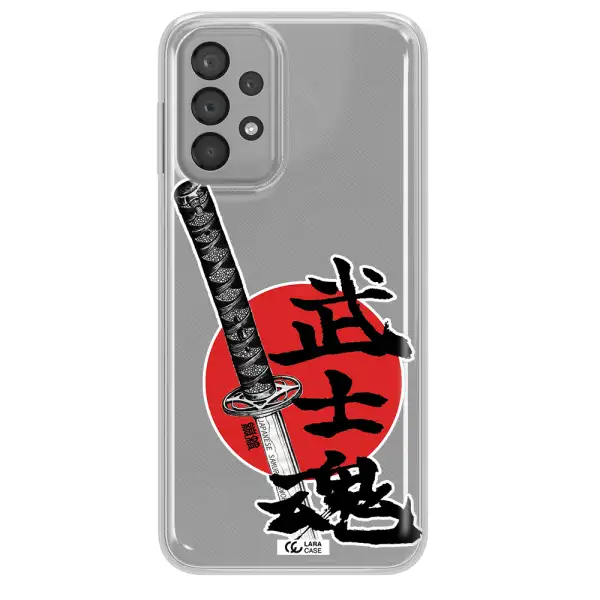 a sword with a red circle and hieroglyph Samsung A33 Clear TPU Case