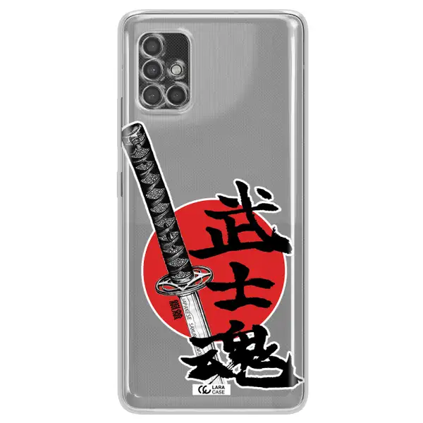 A Sword With A Red Circle And Hieroglyph Samsung A40S Clear Tpu Case