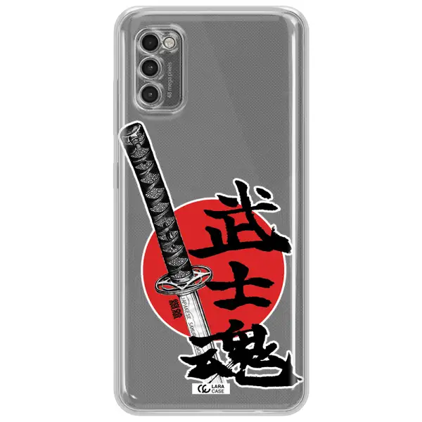 A Sword With A Red Circle And Hieroglyph Samsung A41 Clear Tpu Case