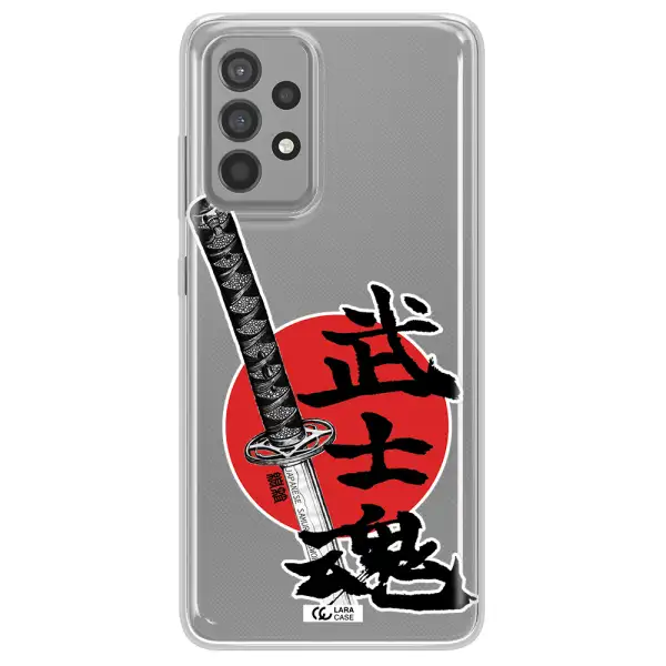 a sword with a red circle and hieroglyph Samsung A52 Clear TPU Case