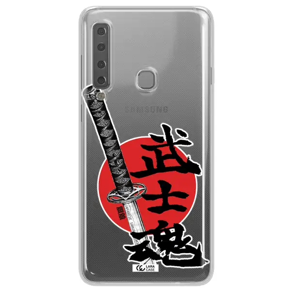 a sword with a red circle and hieroglyph Samsung A9 2018 Clear TPU Case