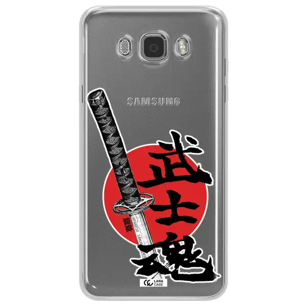 a sword with a red circle and hieroglyph Samsung J7 2016 Clear TPU Case