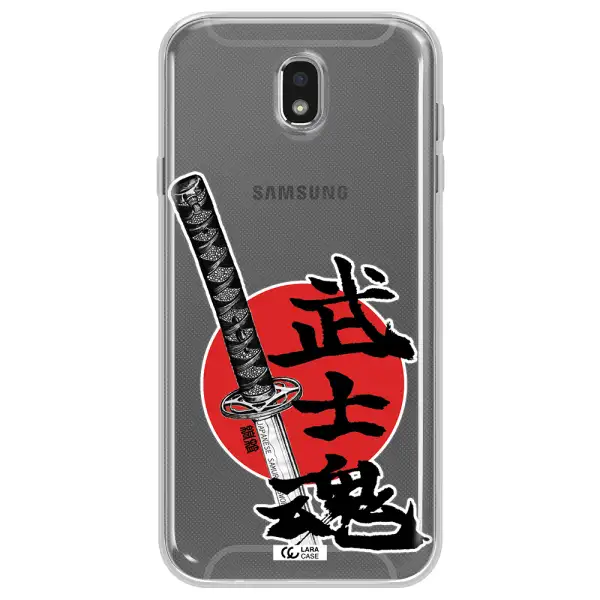 a sword with a red circle and hieroglyph Samsung J7 Pro Clear TPU Case