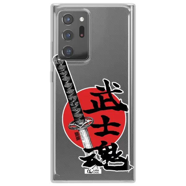 a sword with a red circle and hieroglyph Samsung Note 20 Ultra Clear TPU Case