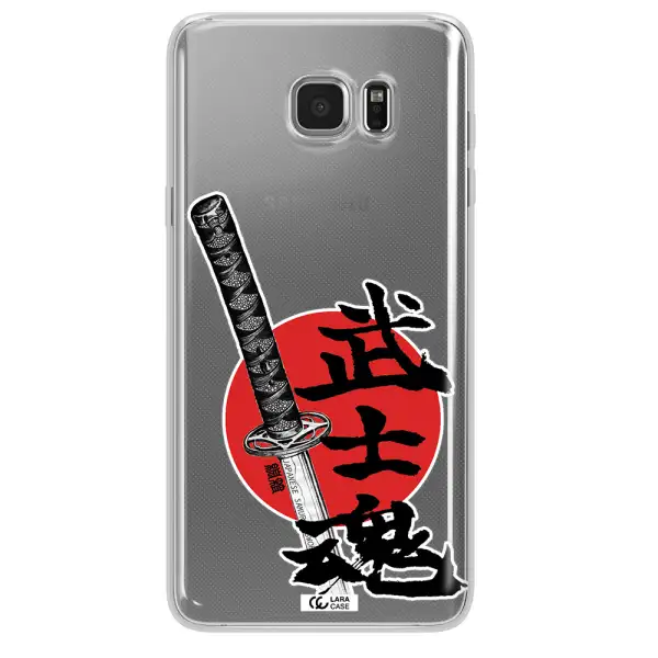 a sword with a red circle and hieroglyph Samsung Note 5 Clear TPU Case