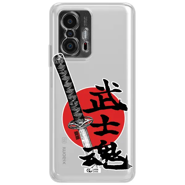 A Sword With A Red Circle And Hieroglyph Xiaomi 11T Clear Tpu Case