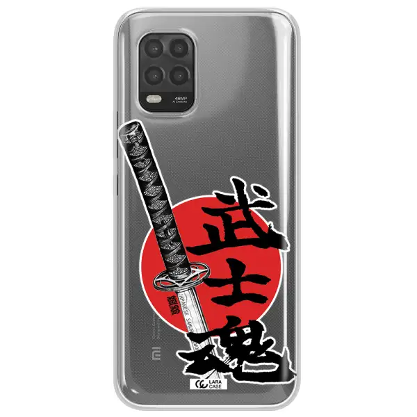 a sword with a red circle and hieroglyph Xiaomi Mi 10 Lite Clear TPU Case