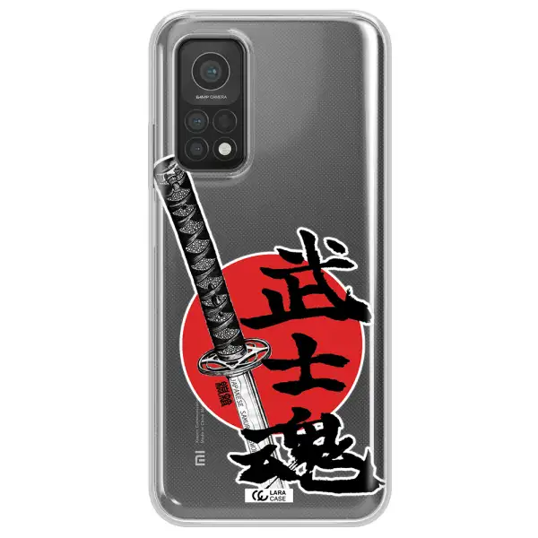 a sword with a red circle and hieroglyph Xiaomi Mi 10T Clear TPU Case